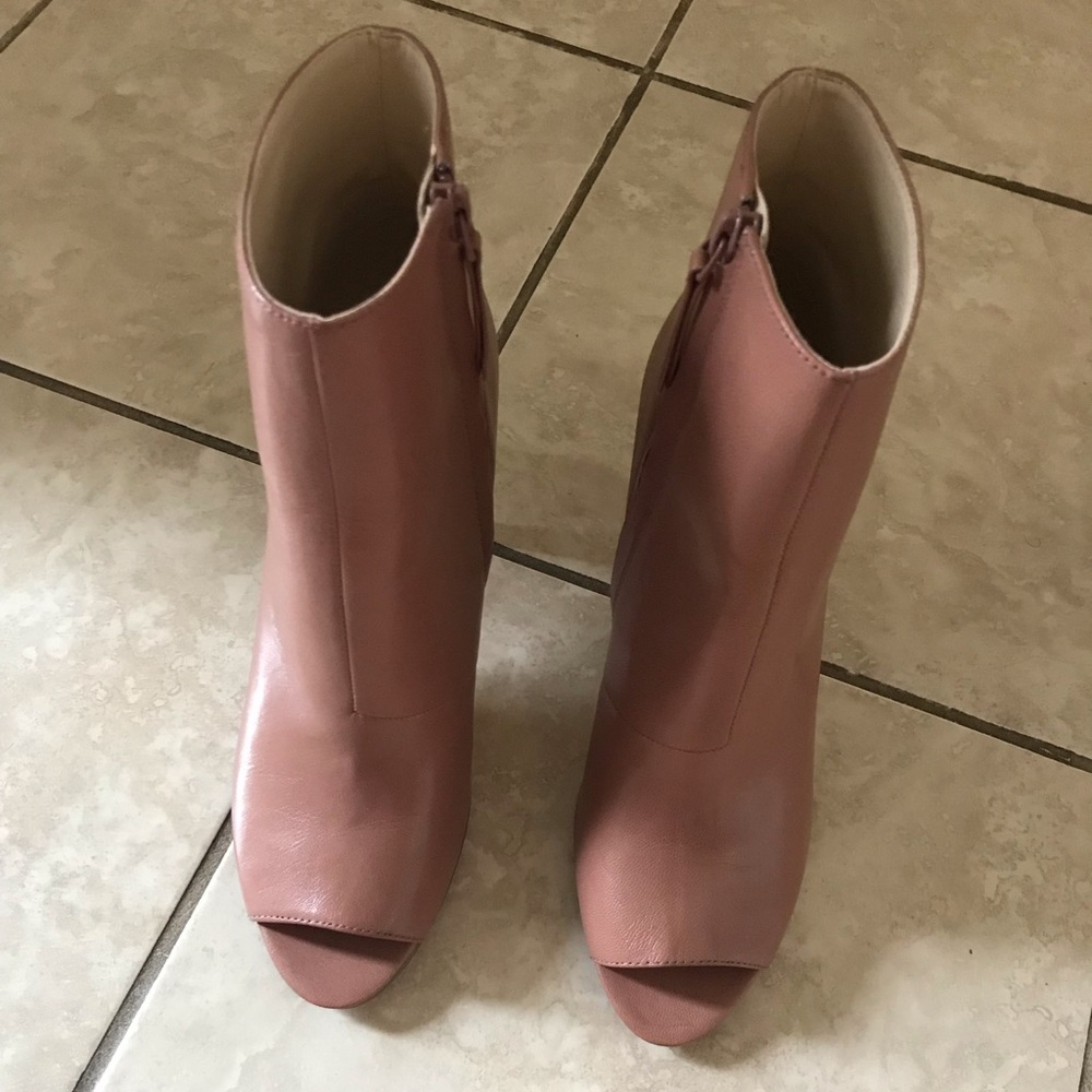 Leather Nine West Peep Toe Booties
